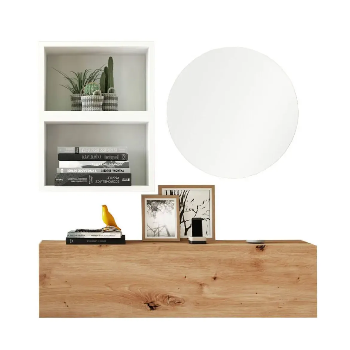 Recibidor 120 cm Acabado Artisan-Blanco Nº 226