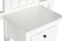 Recibidor de Madera Caobilla con Espejo Blanco Roto MB-211292