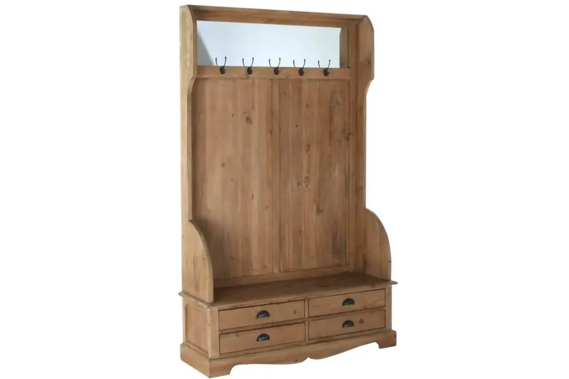 Recibidor de Pino Reciclado Natural 124 cm MB-182069