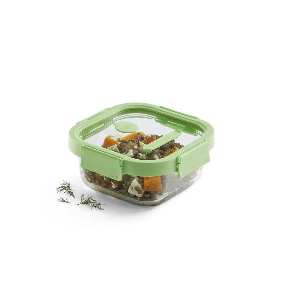 Recipiente Hermético de Vidrio 800ml Cuadrado LEKUE 884009