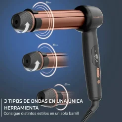 Rizador de Pelo con 3 Tamaños de Ondas Rowenta TWIST CURL CF4620