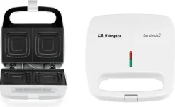 Sandwichera Orbegozo Antiadherente 700W Blanca SW4915