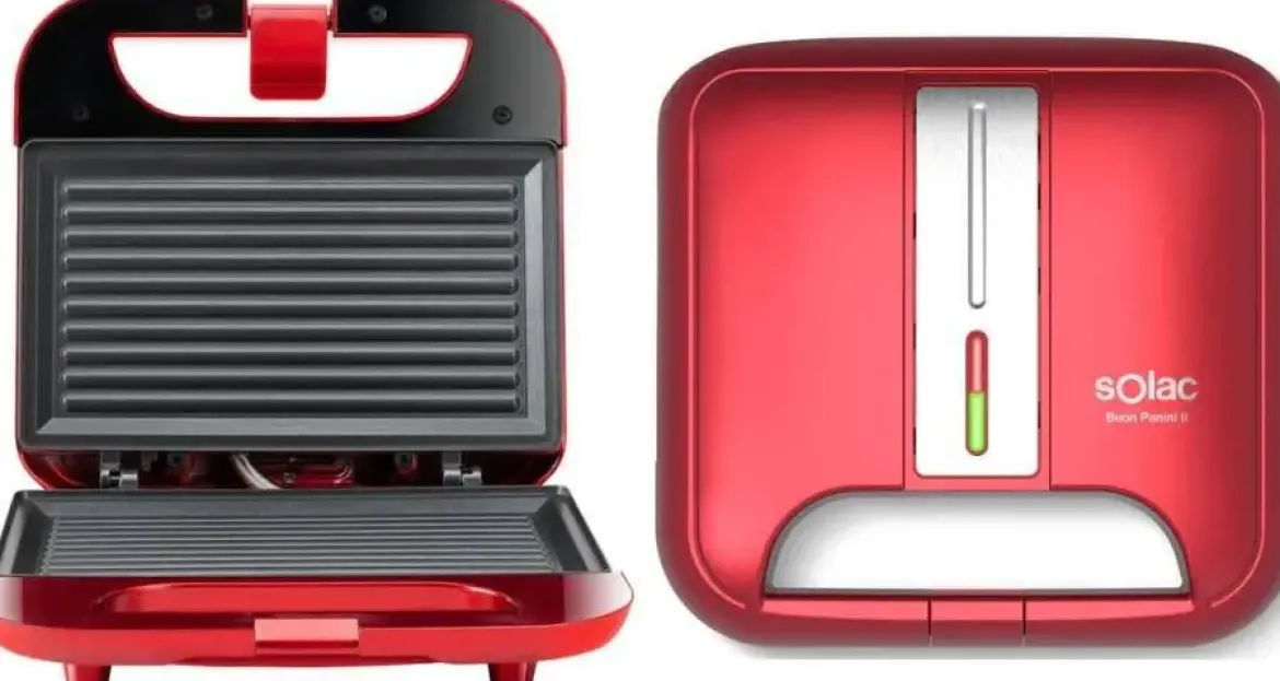 Sandwichera SOLAC 2 Cavidades Roja Buon Panini IISD5058