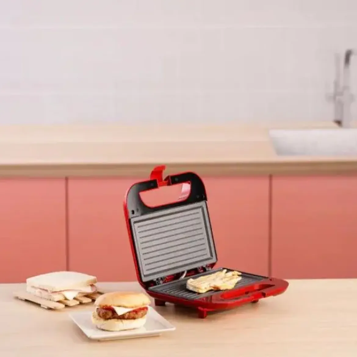 Sandwichera SOLAC 2 Cavidades Roja Buon Panini IISD5058