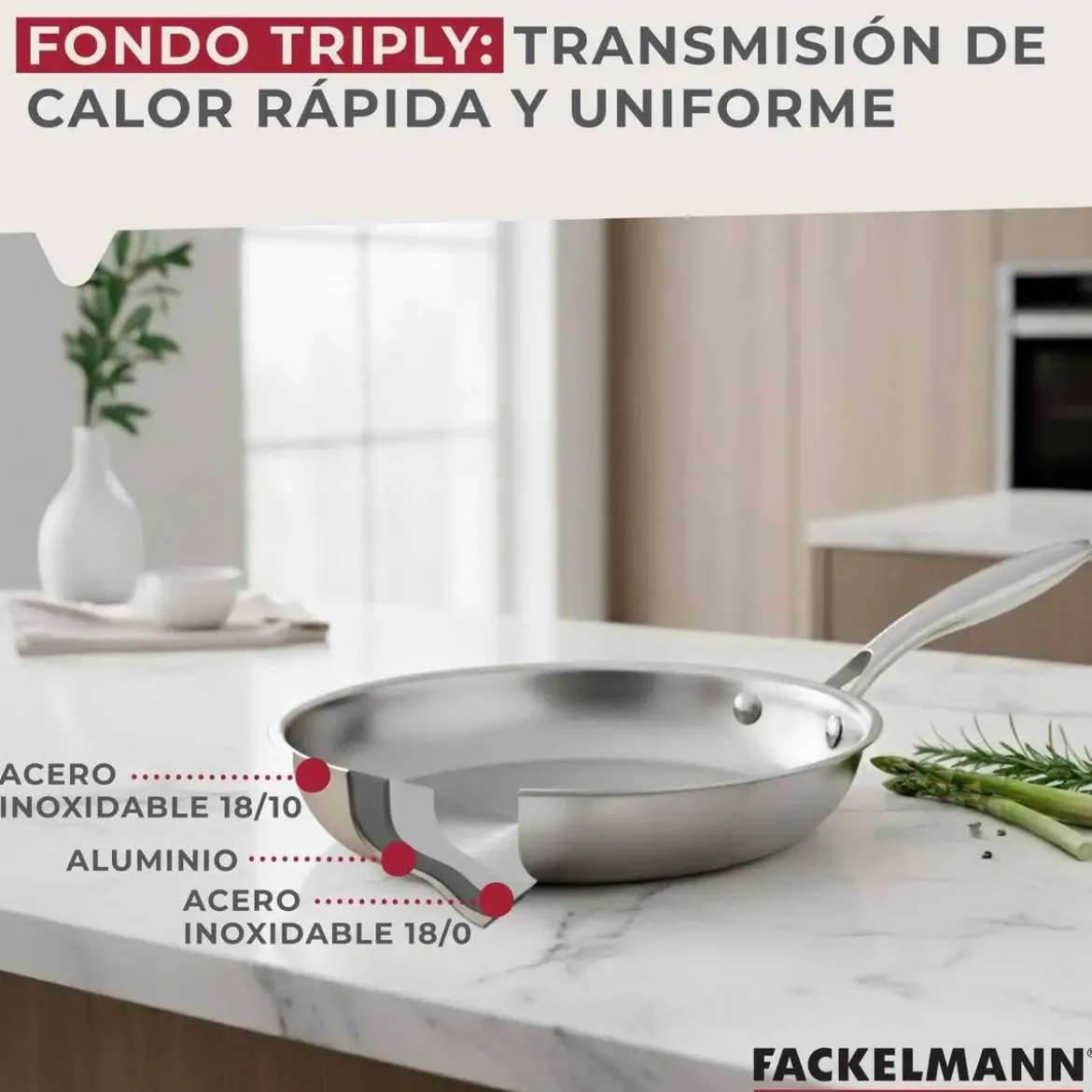 Sartén de Cocina Inox Profesional 28 cm VITA3 66272