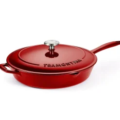 Sartén de Hierro Fundido Esmaltado de 30 cm con Tapa Roja 31700209