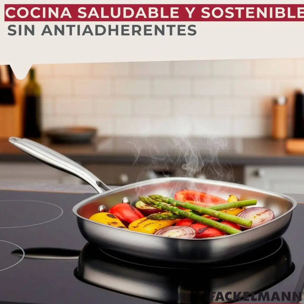 Sartén Grill 28 cm Acero Inoxidable Triply VITA3 66267