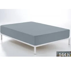 Sábana Bajera Ajustable Color Acero Cama de 90