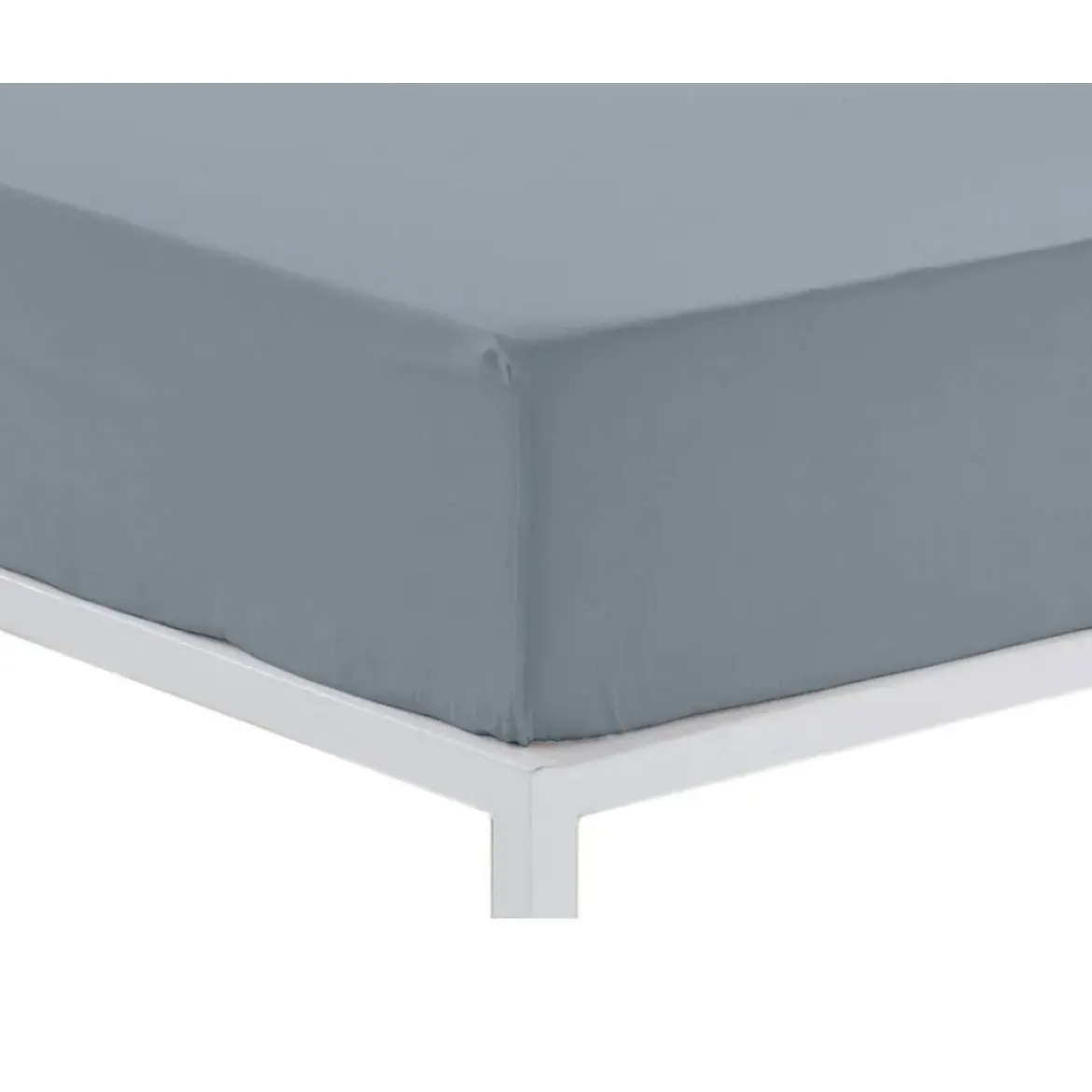 Sábana Bajera Ajustable Color Acero Cama de 105