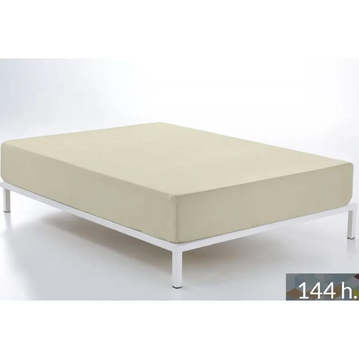 Sábana Bajera Ajustable Color Piedra Cama de 90