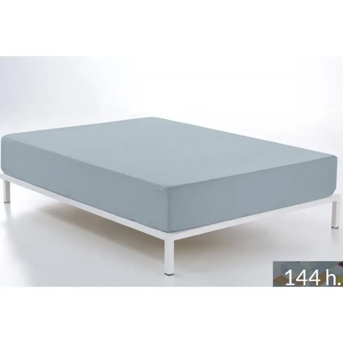 Sábana Bajera Ajustable Color Plata Cama de 135