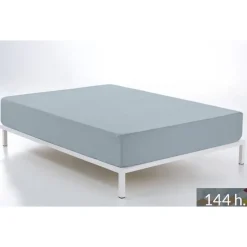 Sábana Bajera Ajustable Color Plata Cama de 90
