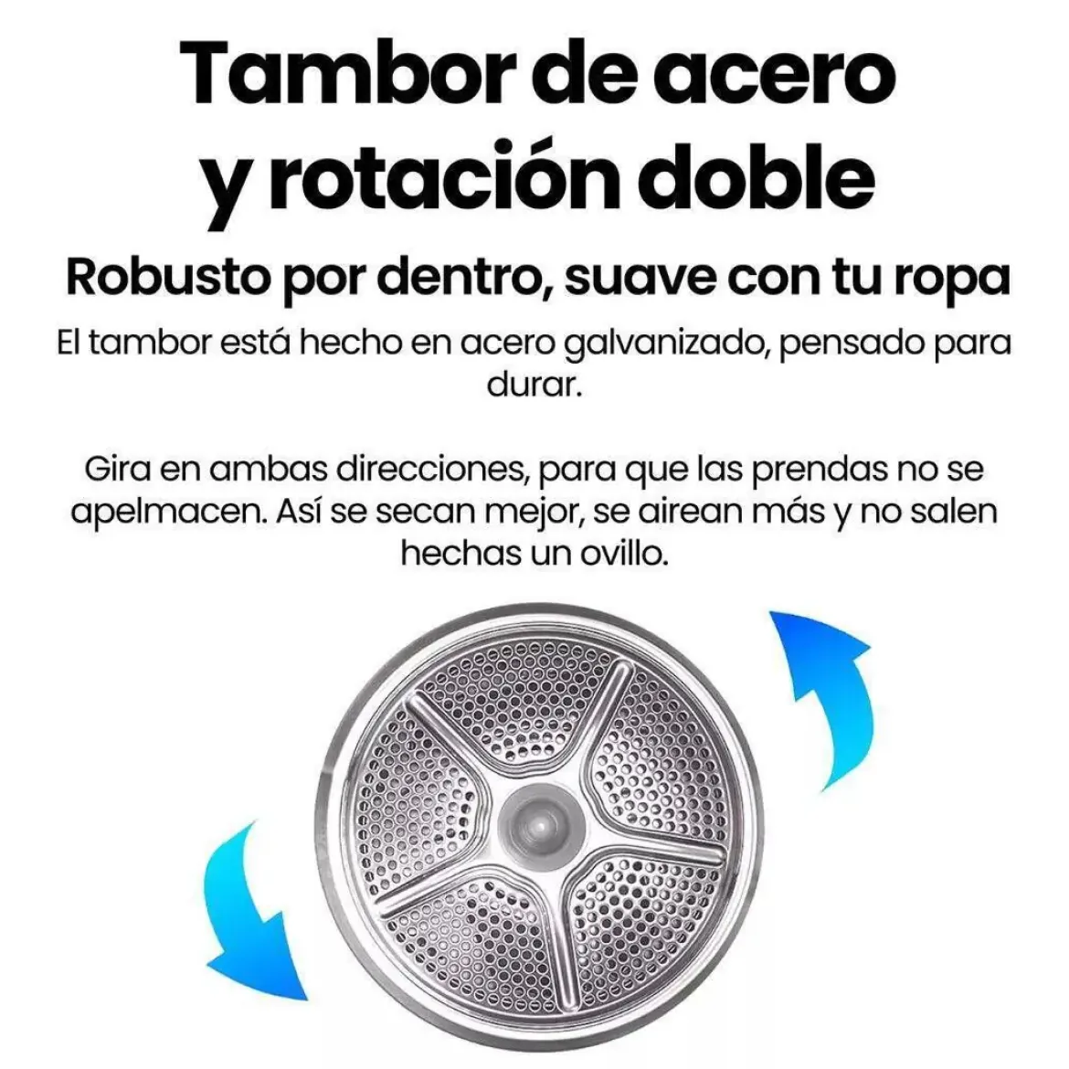Secadora Bomba de Calor 8 kg Clase B Motor Inverter INFINITON SDBC8EWN