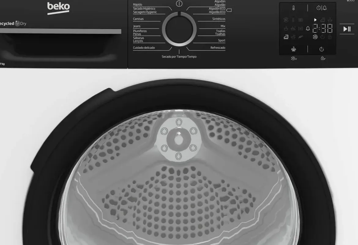 Secadora de Bomba de Calor 7 kg Clase E BEKO BM3T37230W OptiSense
