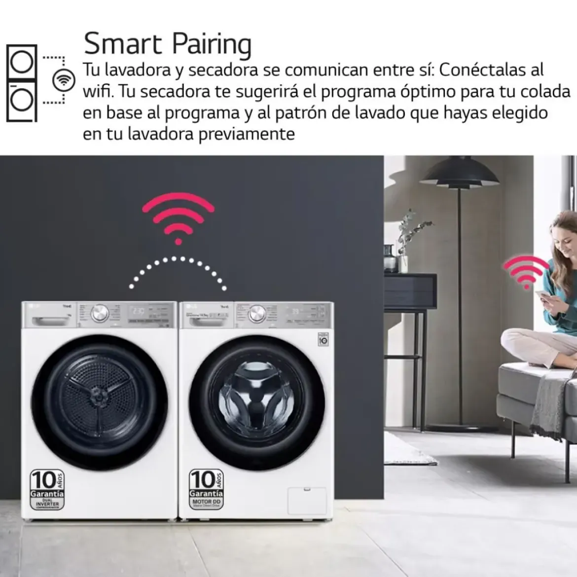 Secadora LG 9 kg Bomba Calor A++ Cristal RH90V5AV6N