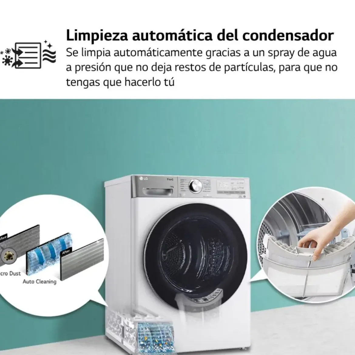 Secadora LG 10kg Bomba Calor A+++ RH10V9AV2WR