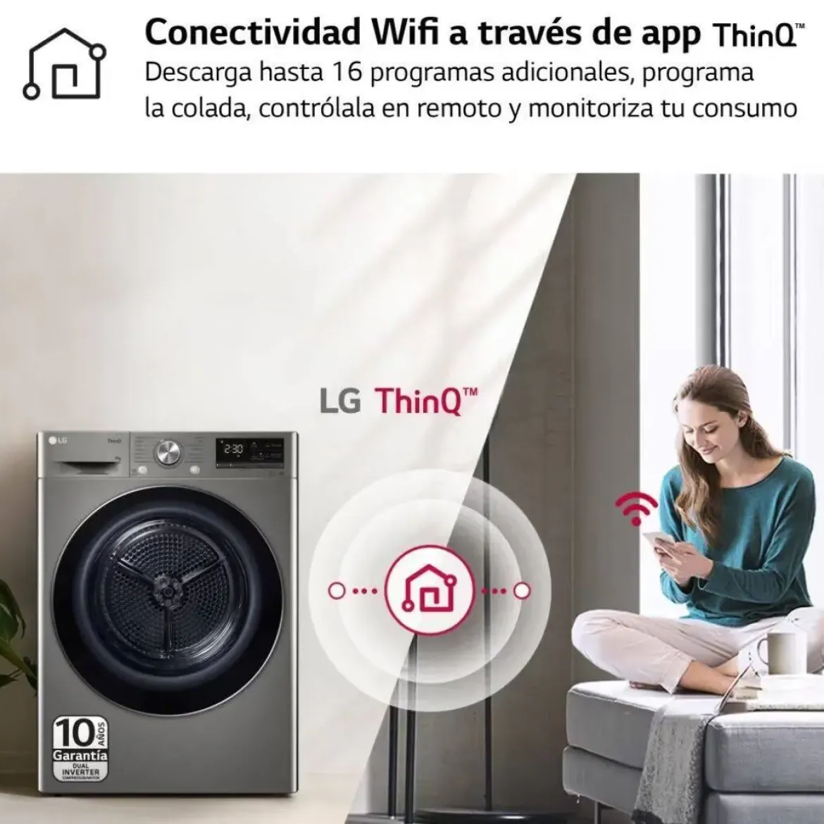 Secadora LG 9 KG Bomba de Calor A+++ RH90V9PV2N