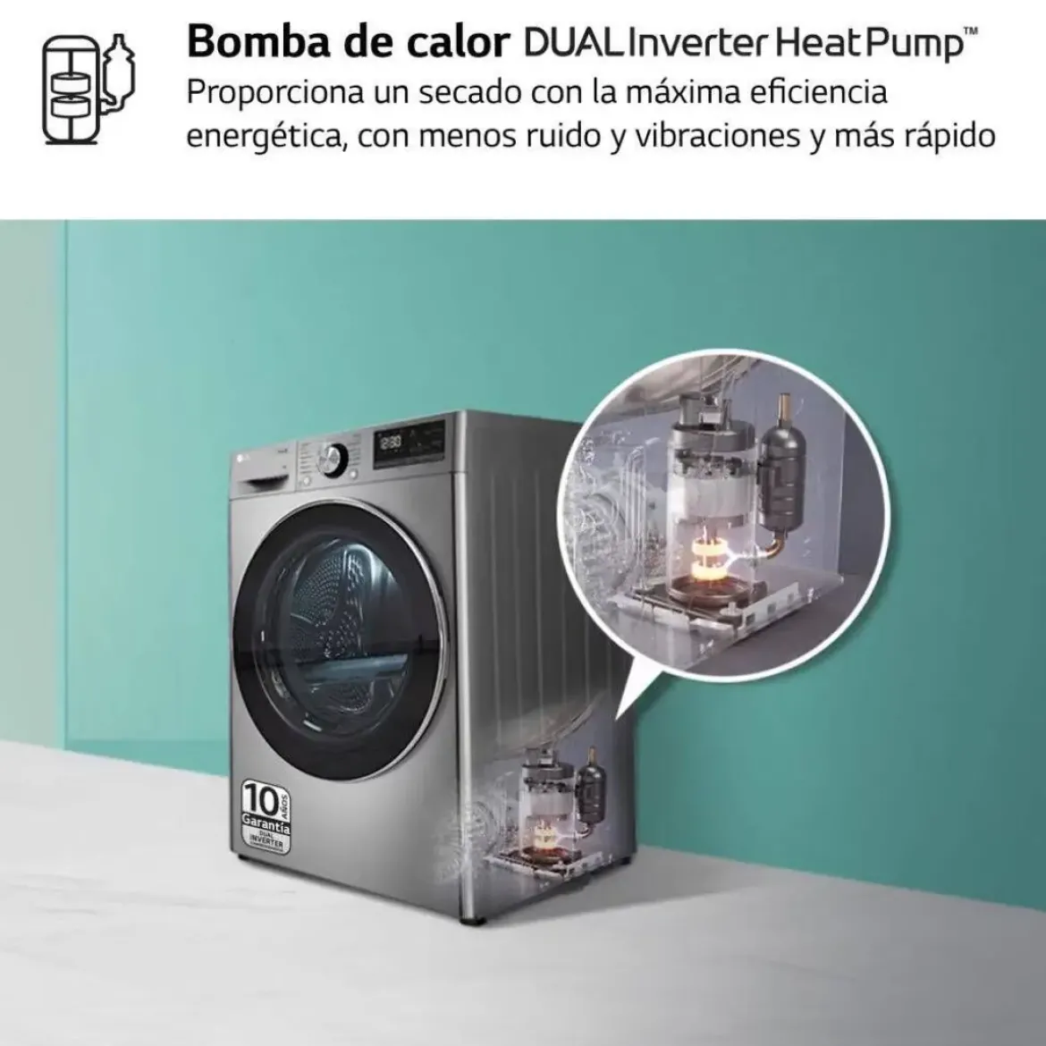 Secadora LG 9 KG Bomba de Calor A+++ RH90V9PV2N