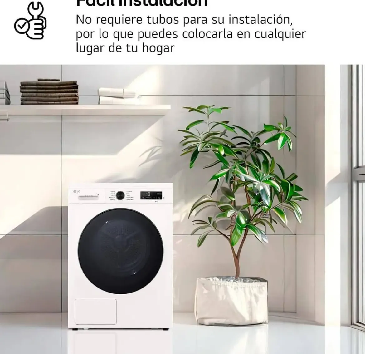 Secadora LG 9 kg con Bomba de Calor y Wi-Fi ThinQ RHX1009NWB