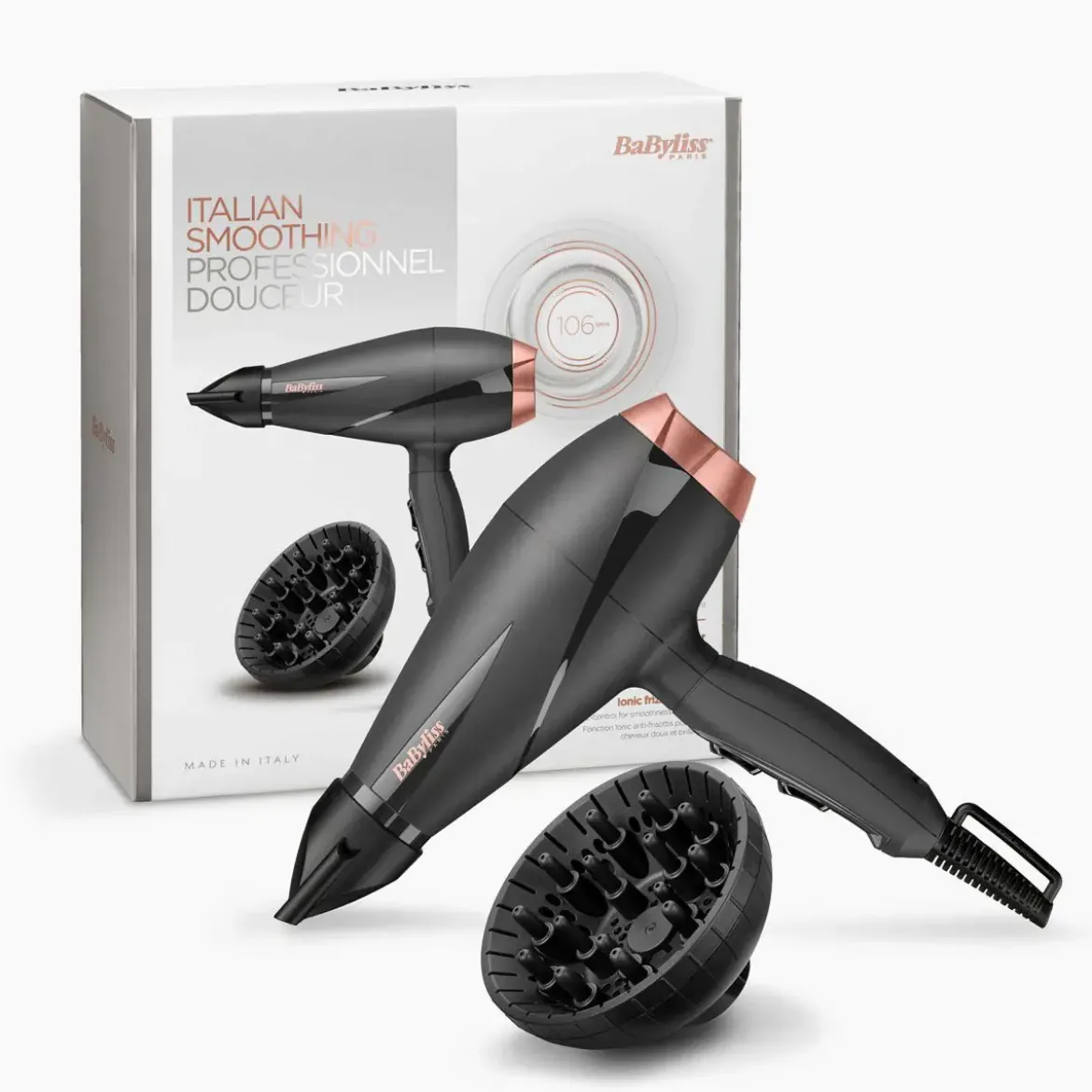 Secador Babyliss 2100W Iónico Difusor 6709DE