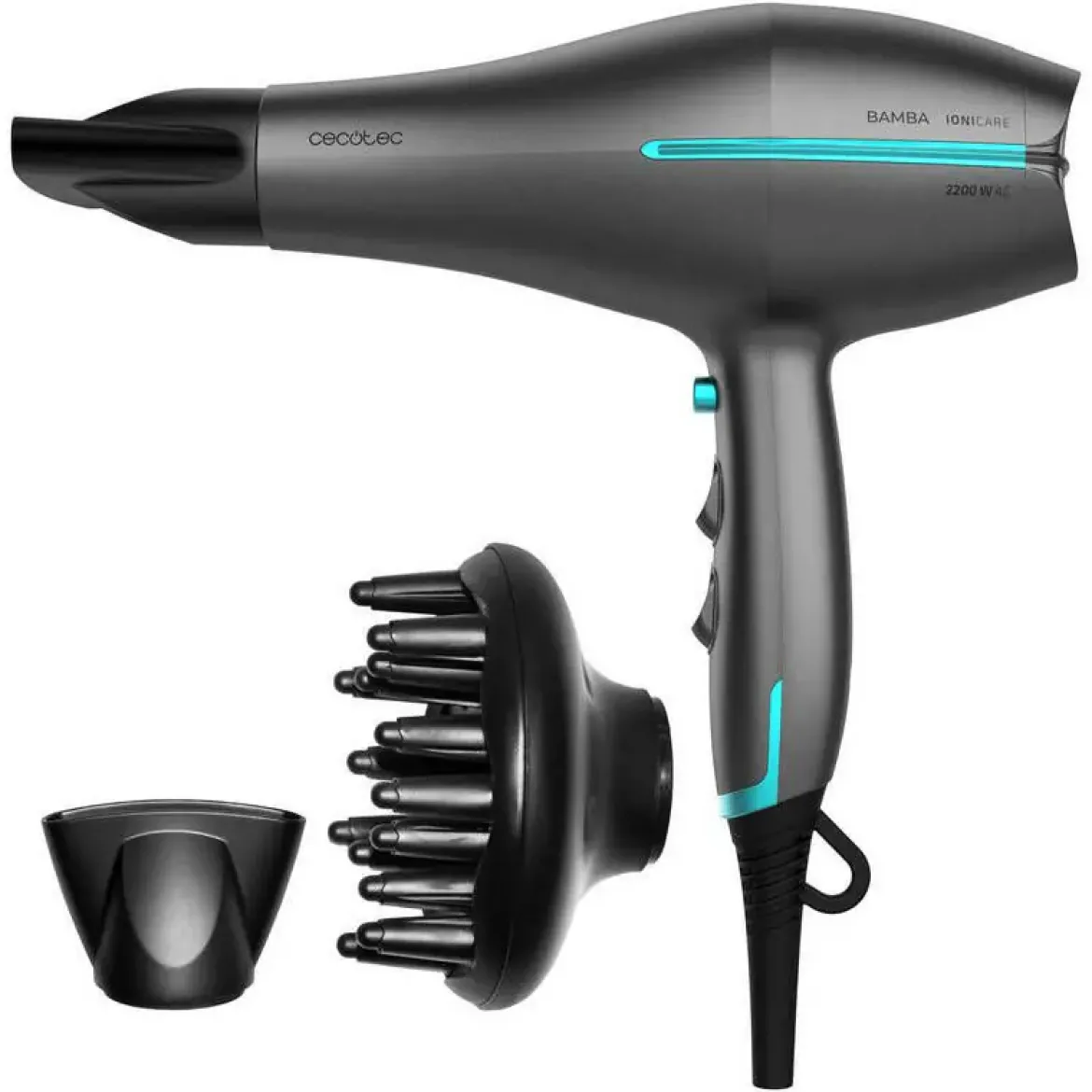 Secador de pelo CECOTEC Bamba IoniCare 5300 Maxi Aura Black