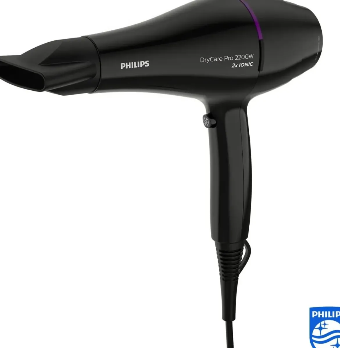 Secador PHILIPS 2200w AC Ionico Profesional con Difusor y Negro BHD274/00
