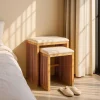 Set 2 Banquetas Altas de Madera de Teca Natural Reciclada 614742