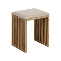 Set 2 Banquetas Altas de Madera de Teca Natural Reciclada 614742