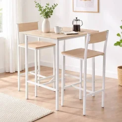 Set de Mesa con 2 Taburetes Madera y Metal 20880137
