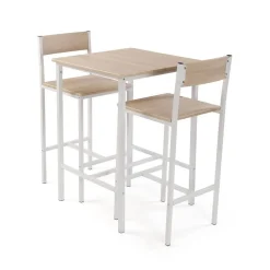 Set de Mesa con 2 Taburetes Madera y Metal 20880137