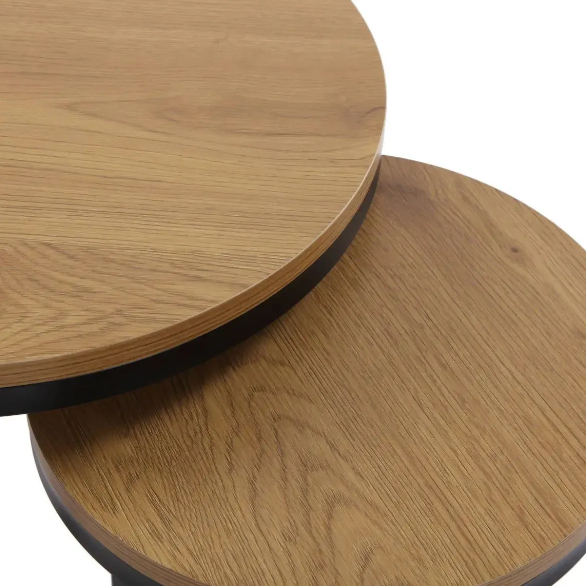Set de 2 Mesas Nido Auxiliares MEGAN con Tablero de Madera