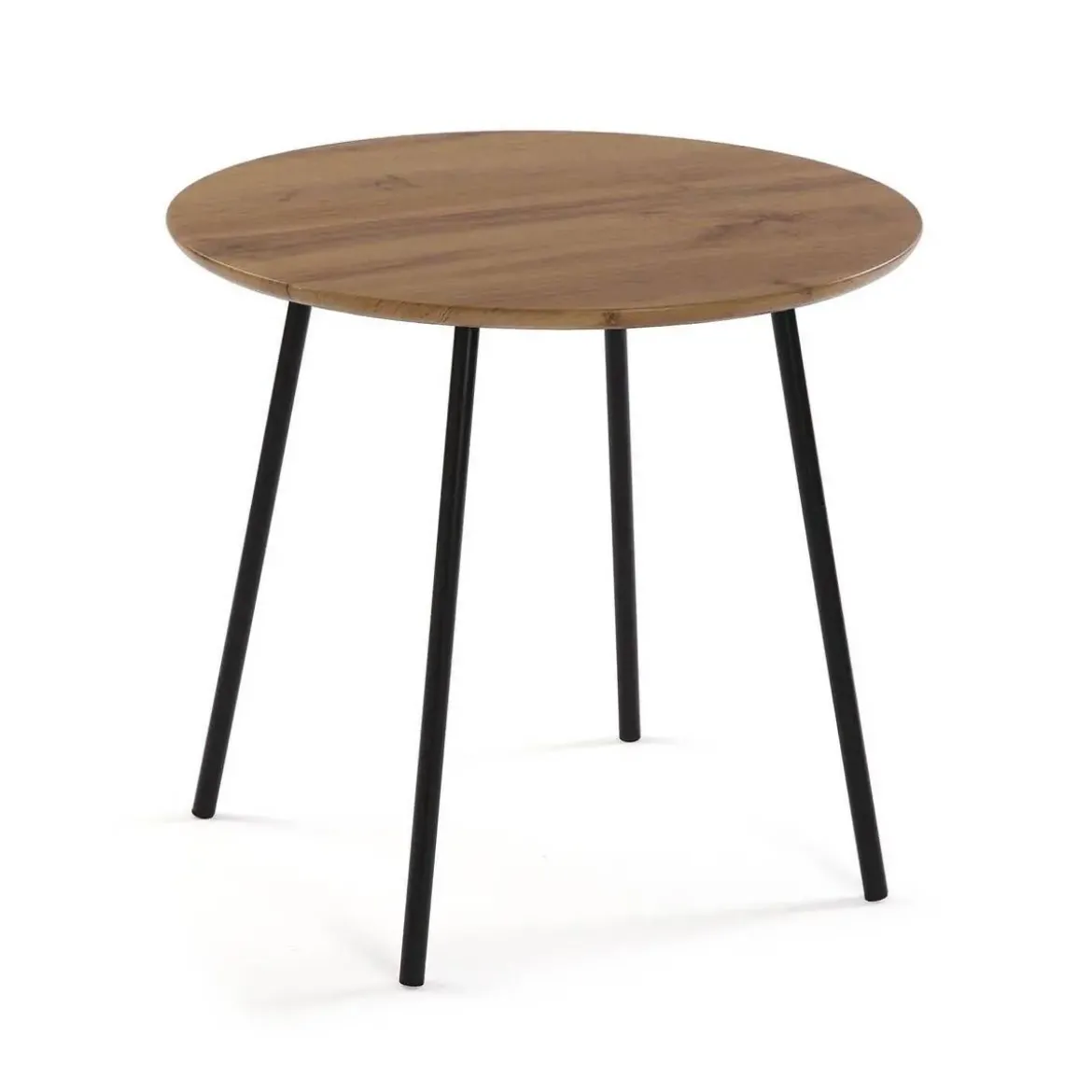 Set de 2 Mesitas Auxiliares de superfie de Madera MDF y Patas de Metal Negras 20880115