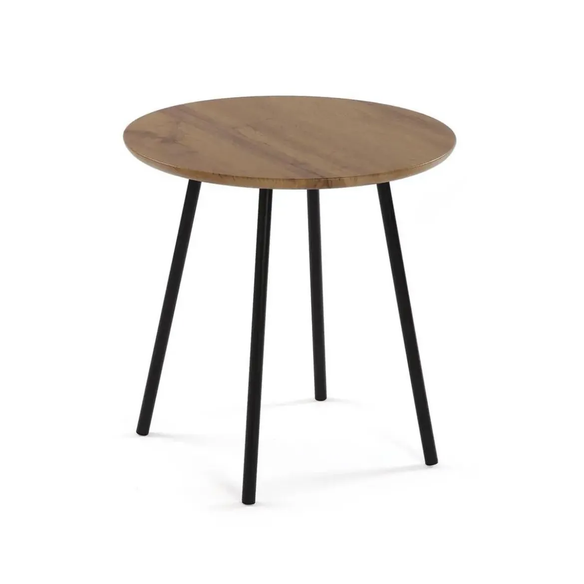 Set de 2 Mesitas Auxiliares de superfie de Madera MDF y Patas de Metal Negras 20880115