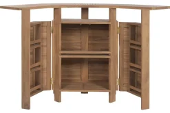 Set de Mueble Bar de Teca con Mesa Extensible y Taberetes MB-224647