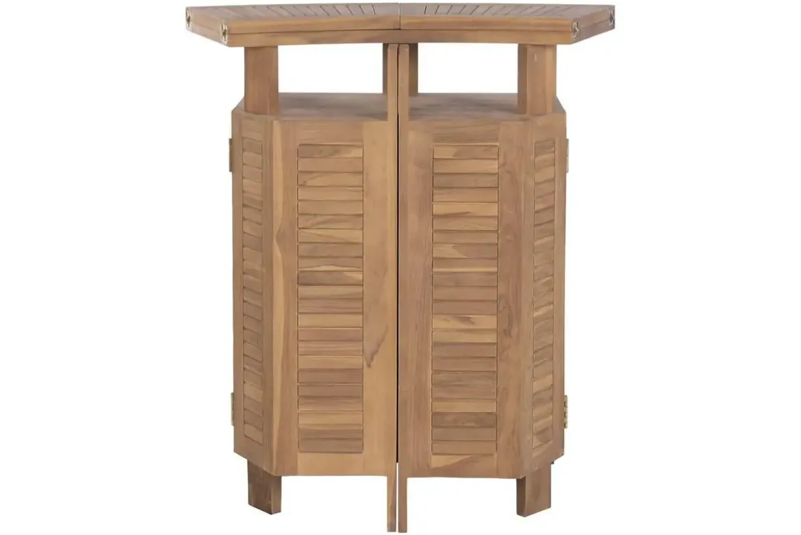 Set de Mueble Bar de Teca con Mesa Extensible y Taberetes MB-224647