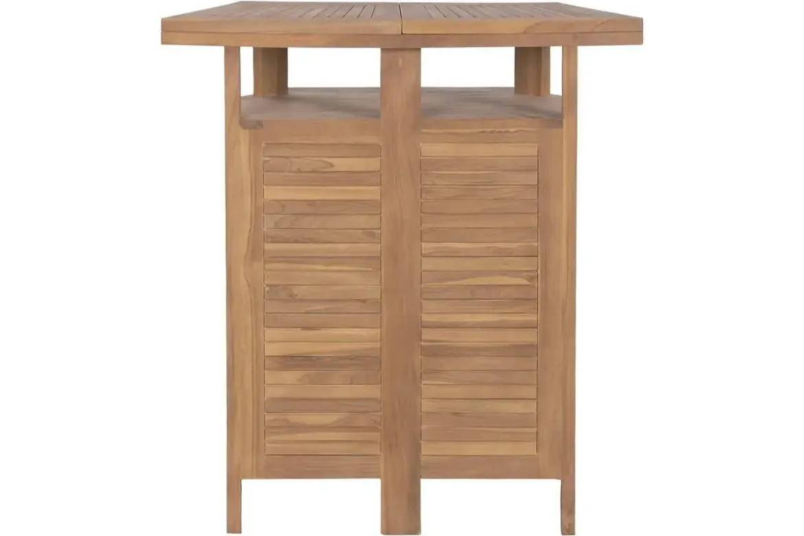 Set de Mueble Bar de Teca con Mesa Extensible y Taberetes MB-224647