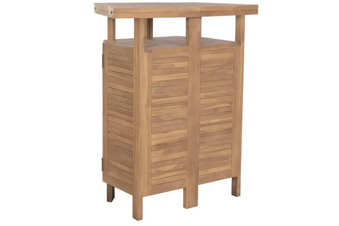 Set de Mueble Bar de Teca con Mesa Extensible y Taberetes MB-224647