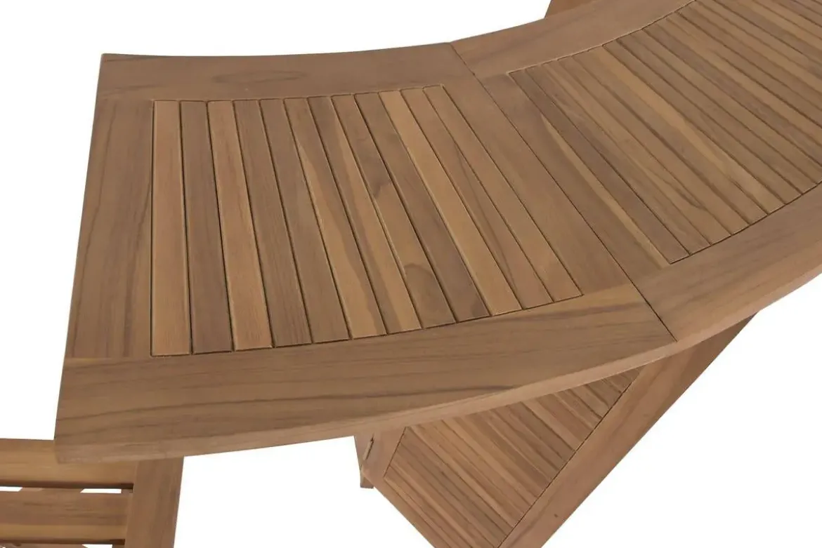 Set de Mueble Bar de Teca con Mesa Extensible y Taberetes MB-224647