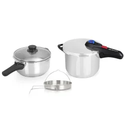 Set Olla Super Rápida Orbegozo 6+4L con Vaporera HP4566