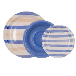 Set Vajilla de Cerámica Azul 18 Piezas para 6 Personas CRETA QUID