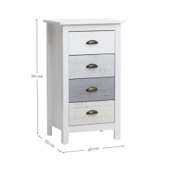 Sifonier de Dormitorio con 3 Cajones Multicolor ROMANTICA