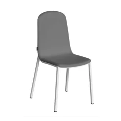 Silla con Patas de Acero Epoxi Blanco y Asiento Rosa MOLY Tapizado A