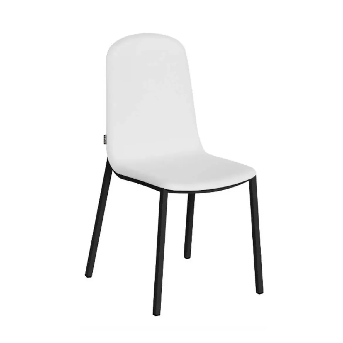 Silla con Patas de Acero Epoxi Blanco y Asiento Rosa MOLY Tapizado A