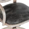 Silla con ruedas madera de abeto y PU marrón oscuro ergonómica MB-203408