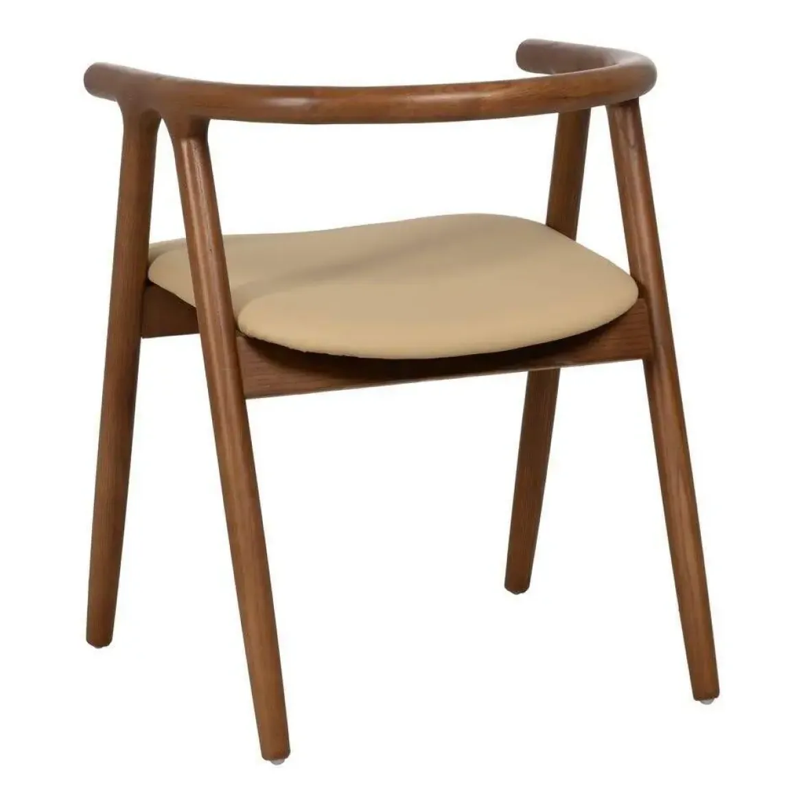 Silla Crema-Marrón con Asiento en Símil Piel y Estructura de Olmo 47 cm 613756