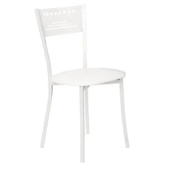 Silla de Cocina Blanca con Asiento Tapizado 897/BL
