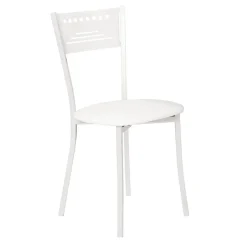 Silla de Cocina Blanca con Asiento Tapizado 897/BL