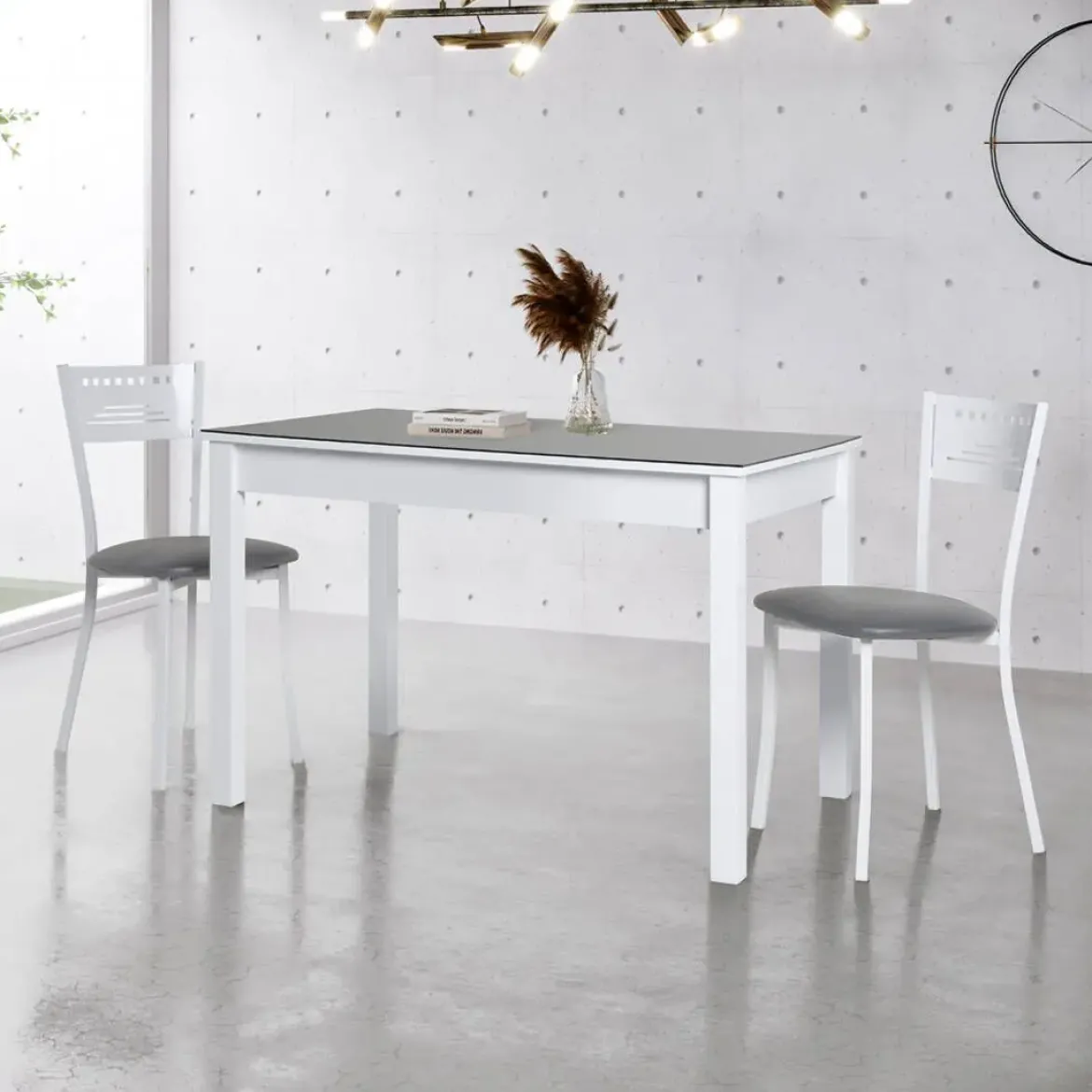 Silla de Cocina Blanca con Asiento Tapizado 897/BL