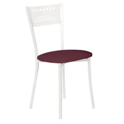 Silla de Cocina Blanca con Asiento Tapizado 897/BL
