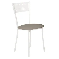 Silla de Cocina Blanca con Asiento Tapizado 897/BL